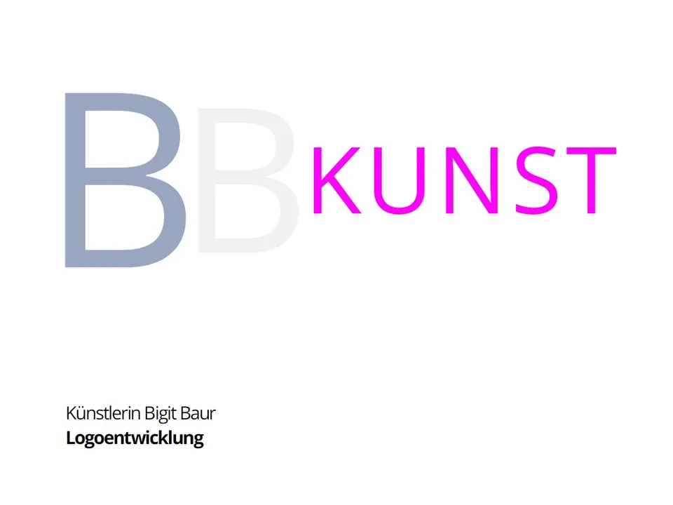 Logo der Künstlerin Birgit Baur: „BB“ in Grau und „KUNST“ in Magenta.