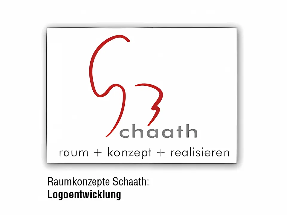 Logo von Raumkonzepte Schaath: geschwungenes rotes S mit dem Schriftzug „raum + konzept + realisieren“.
